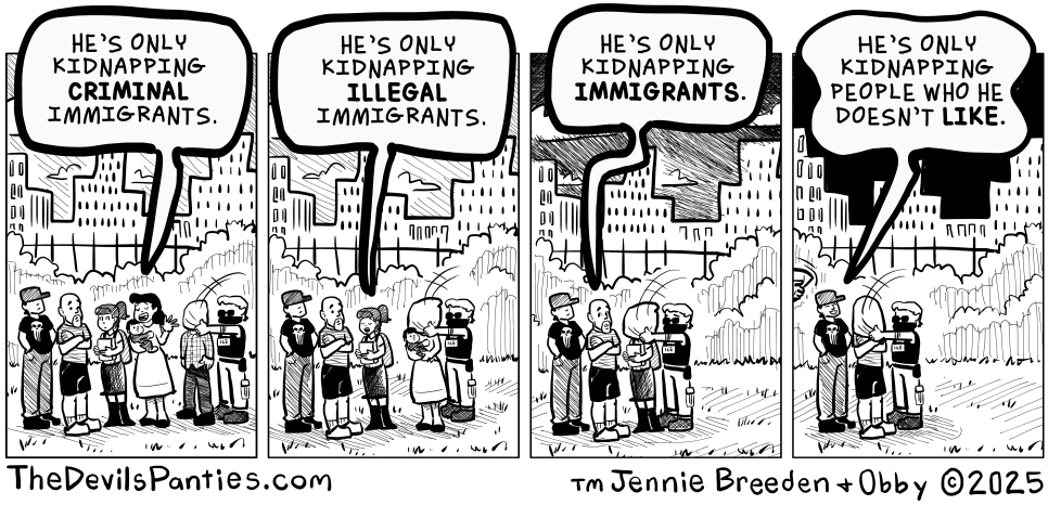 Well, now they're only grabbing the legal immigrants who are following the rules. Because it's easier to grab people who show up for their court dates and file their taxes. 